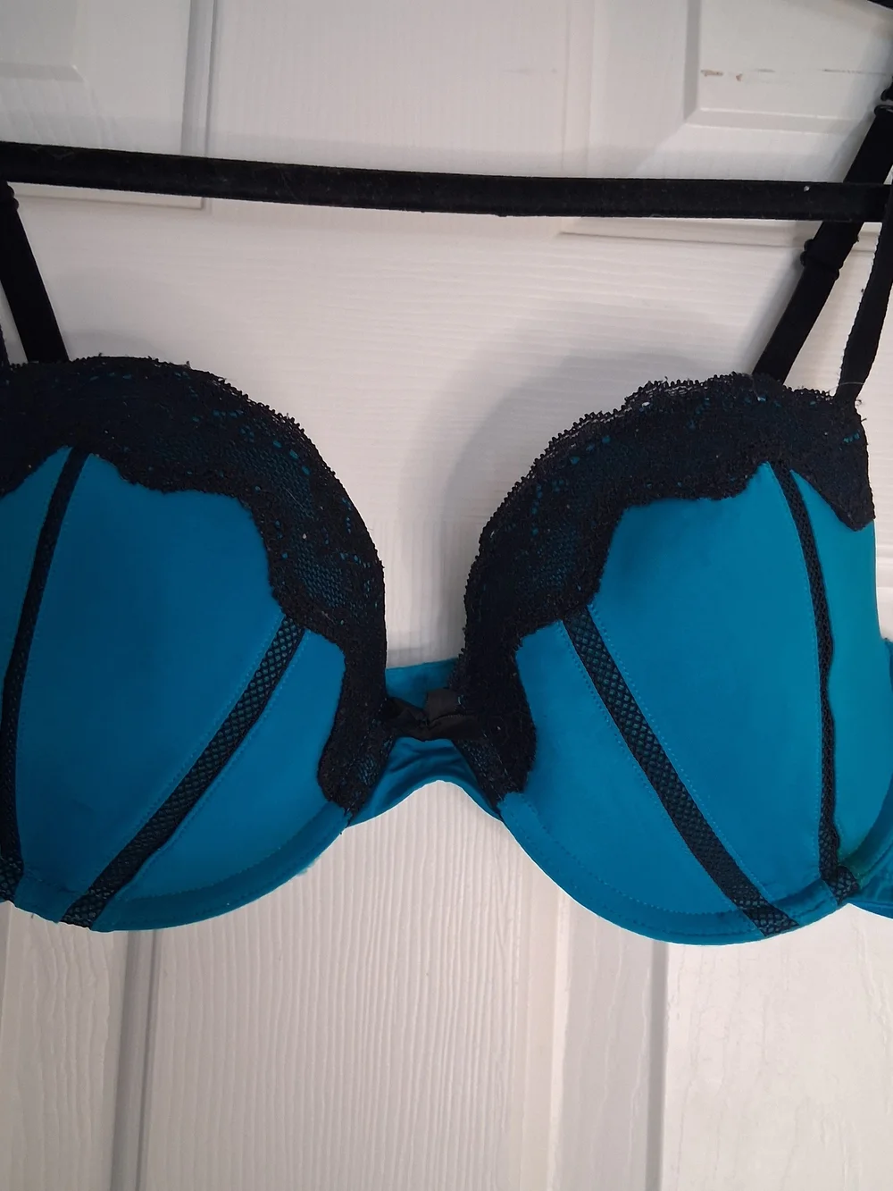 La Senza Perfectly Me Push Up Bra Teal Black Lace Cage 36C - Picture 13 of 13